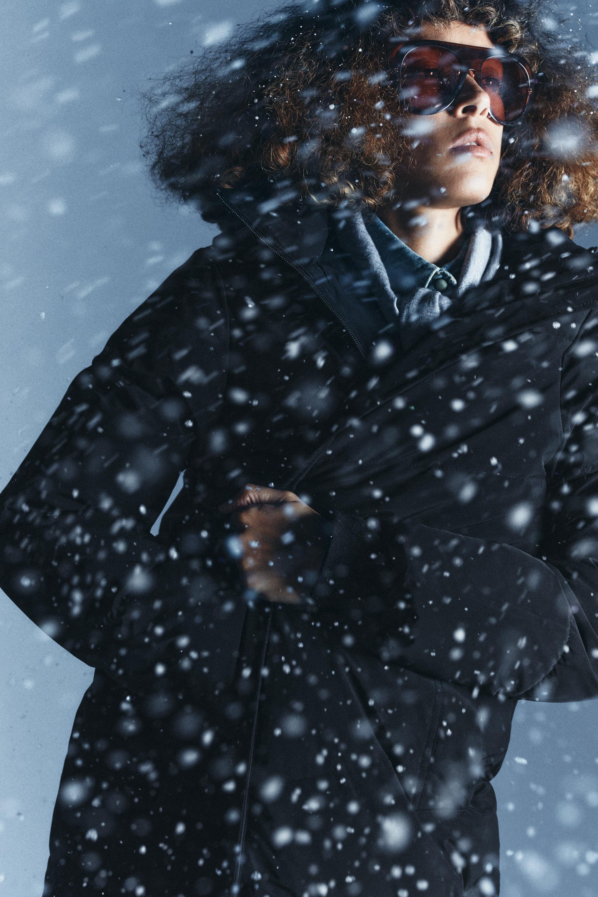 LONG WATER REPELLENT WINDPROOF HOODED DOWN JACKET